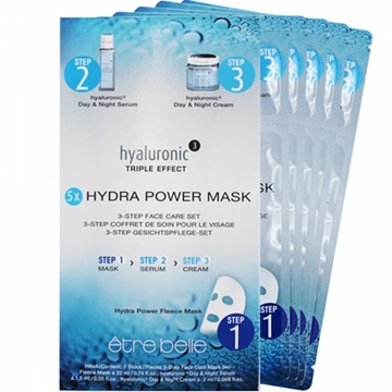 Mascarilla facial hidratante Hyaluronic³ Hydra Power de 3 pasos (caja de 5 mascarillas) - Imagen 2